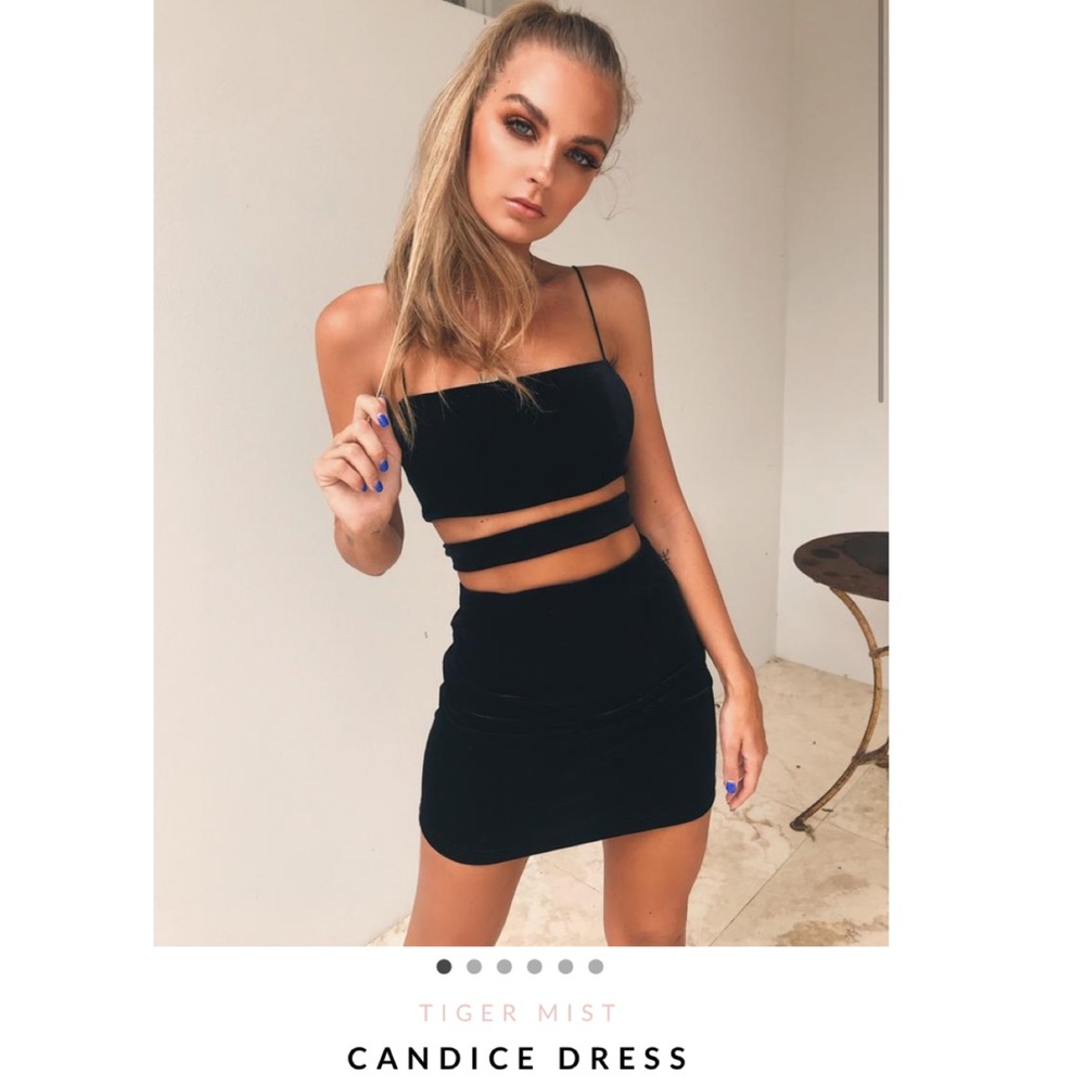 Black Velvet Cut out dress